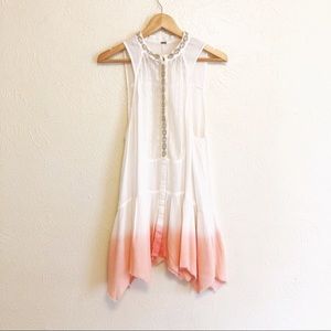 Free People Dip Dye Embellished Top